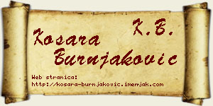 Kosara Burnjaković vizit kartica